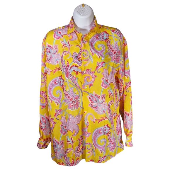 Ralph Lauren Blouse 4 Womens Multicolor Basic Lightweight Button Business Floral - Picture 2 of 5